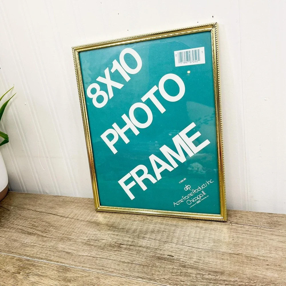 Vintage Brass Picture Frame 8x10: Gold Plated Table Display